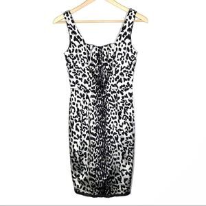 White House Black Market Black and White Animal Print Dress